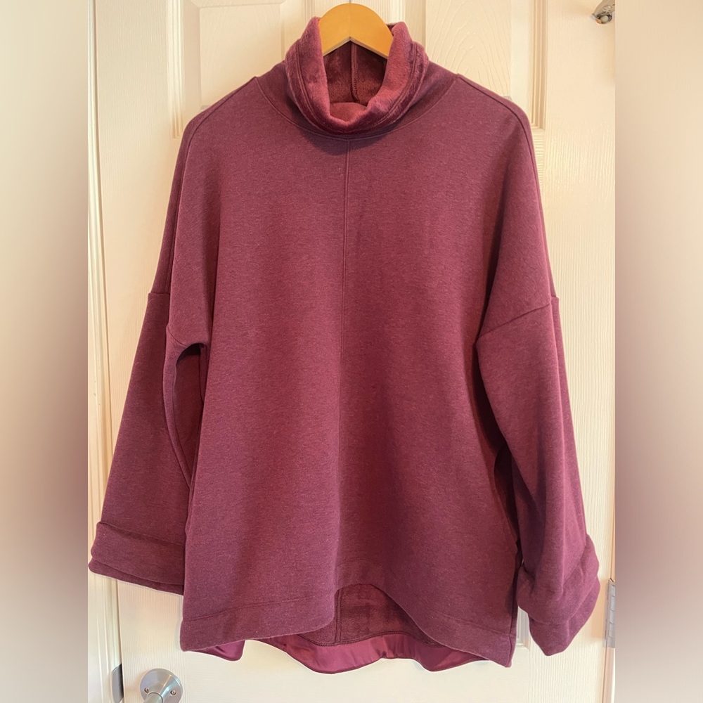 Athleta Cozy Karma Funnel Neck Oversized Sweatshirt Size Small